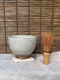 Kohiki Chawan — White Slip, Iron Speckle, Spiral Well