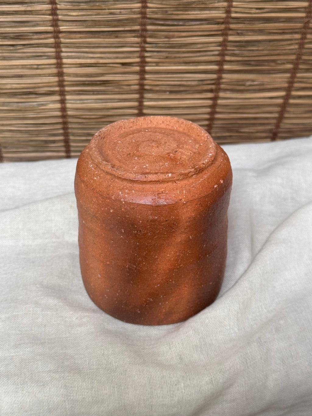 Bizen Ware Yunomi Cups — Unglazed Wood-Fired Stoneware, Faceted and Cylindrical Forms