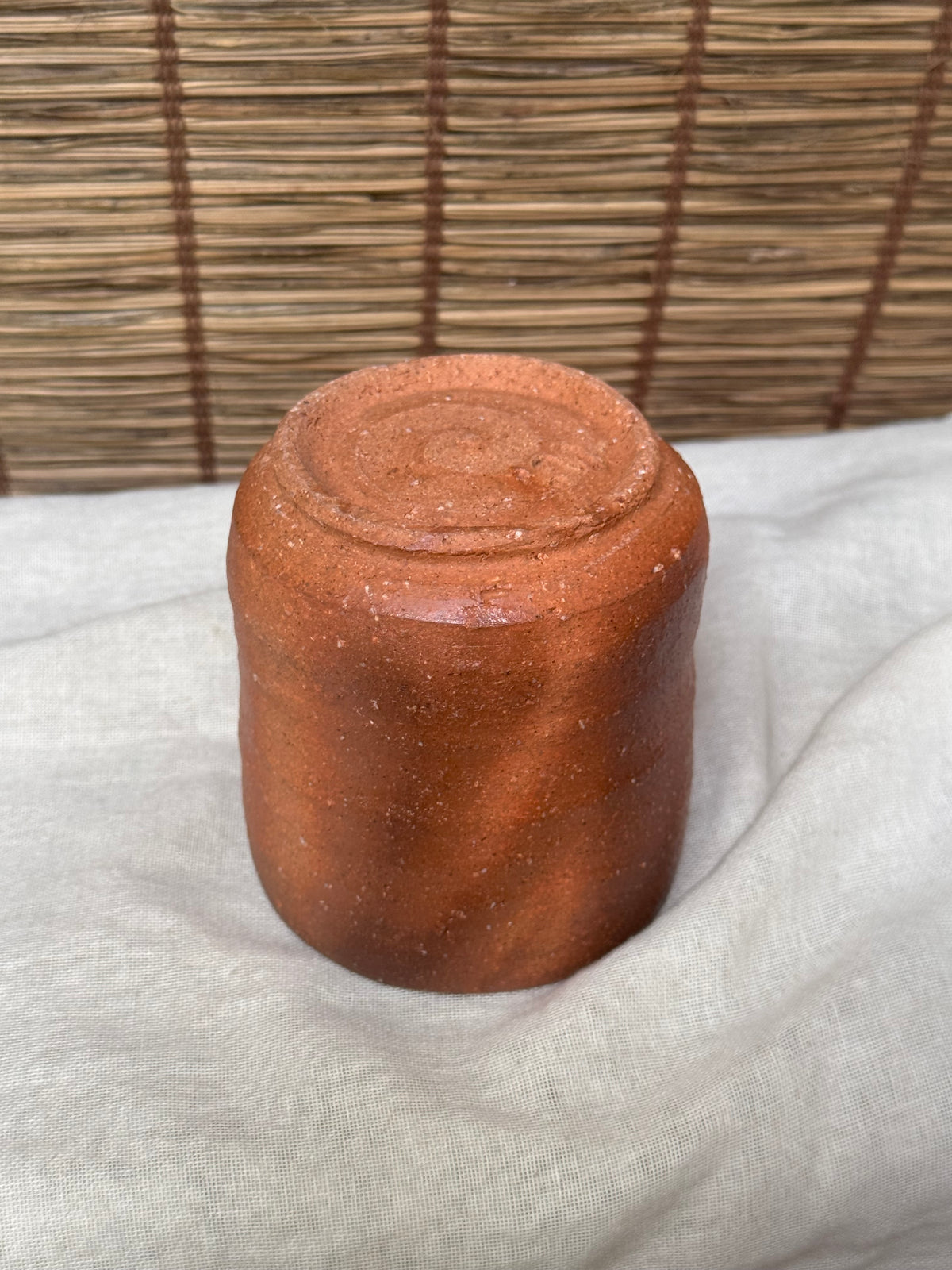 Bizen Ware Yunomi Cups — Unglazed Wood-Fired Stoneware, Faceted and Cylindrical Forms