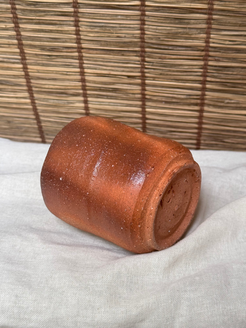 Bizen Ware Yunomi Cups — Unglazed Wood-Fired Stoneware, Faceted and Cylindrical Forms