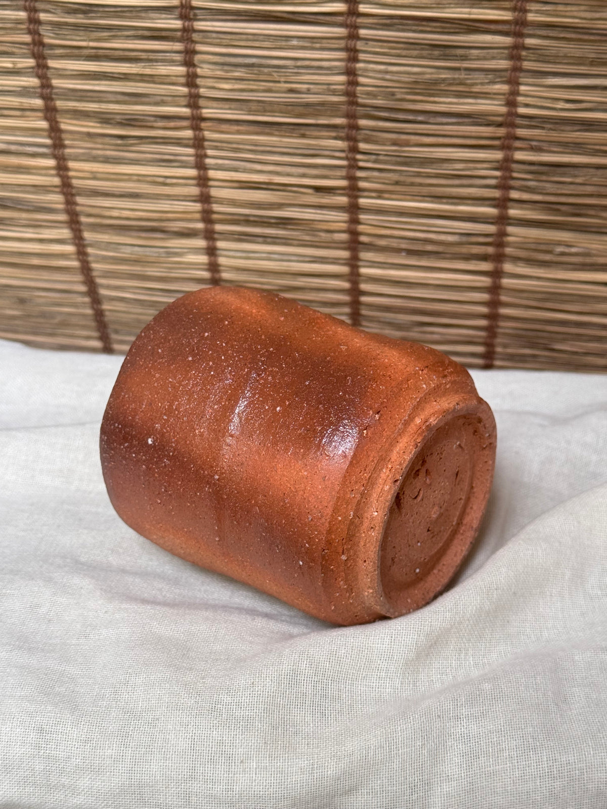 Bizen Ware Yunomi Cups — Unglazed Wood-Fired Stoneware, Faceted and Cylindrical Forms