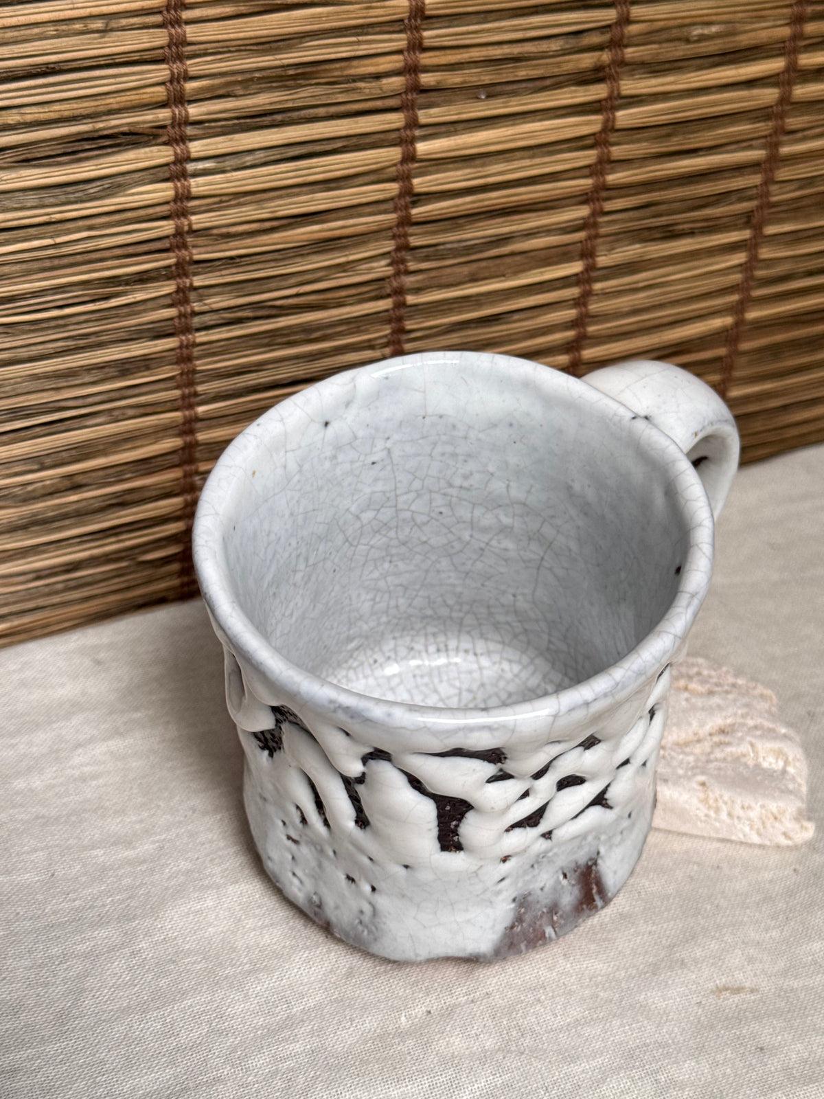 Oni-Hagi Ware Mug – Thick Shiro Hagi Glaze