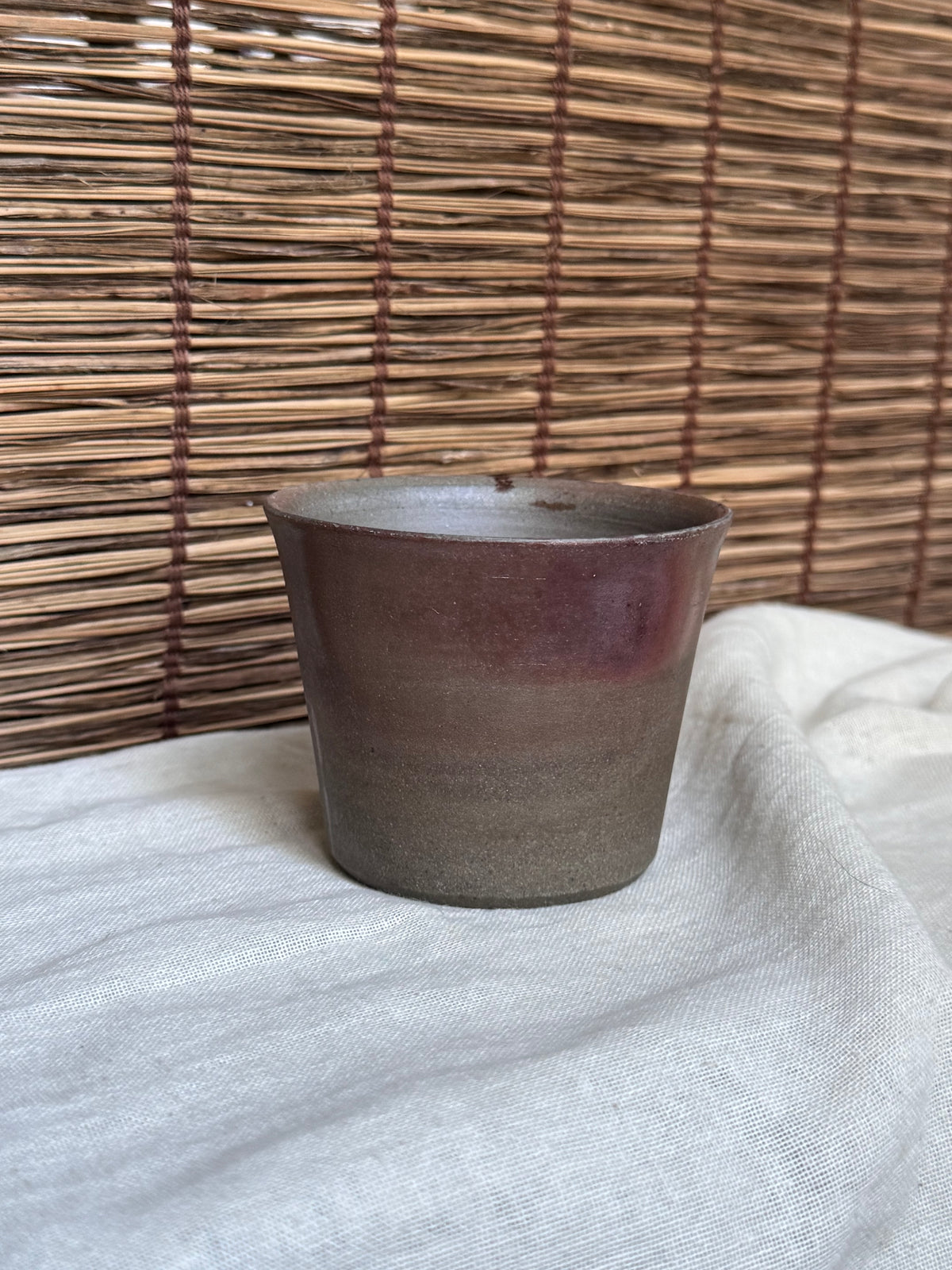 Bizen-yaki by Nobuhara Katsushi Cup — Wood-Fired, Charcoal & Ash Fire Effects, Artist-Stamped