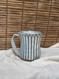 Carved Vertical Fluting, Ash-White Glaze Mug