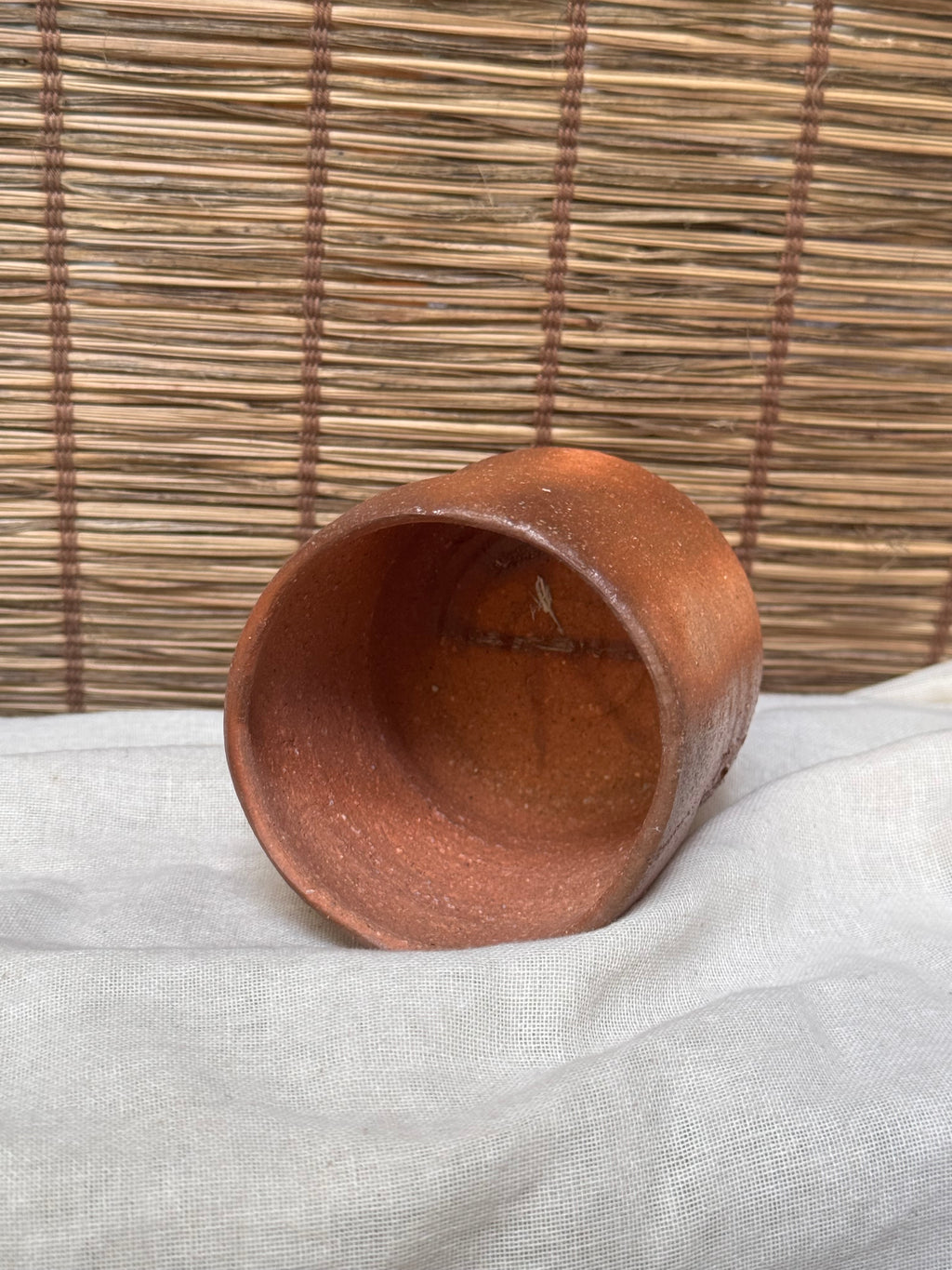 Bizen Ware Yunomi Cups — Unglazed Wood-Fired Stoneware, Faceted and Cylindrical Forms