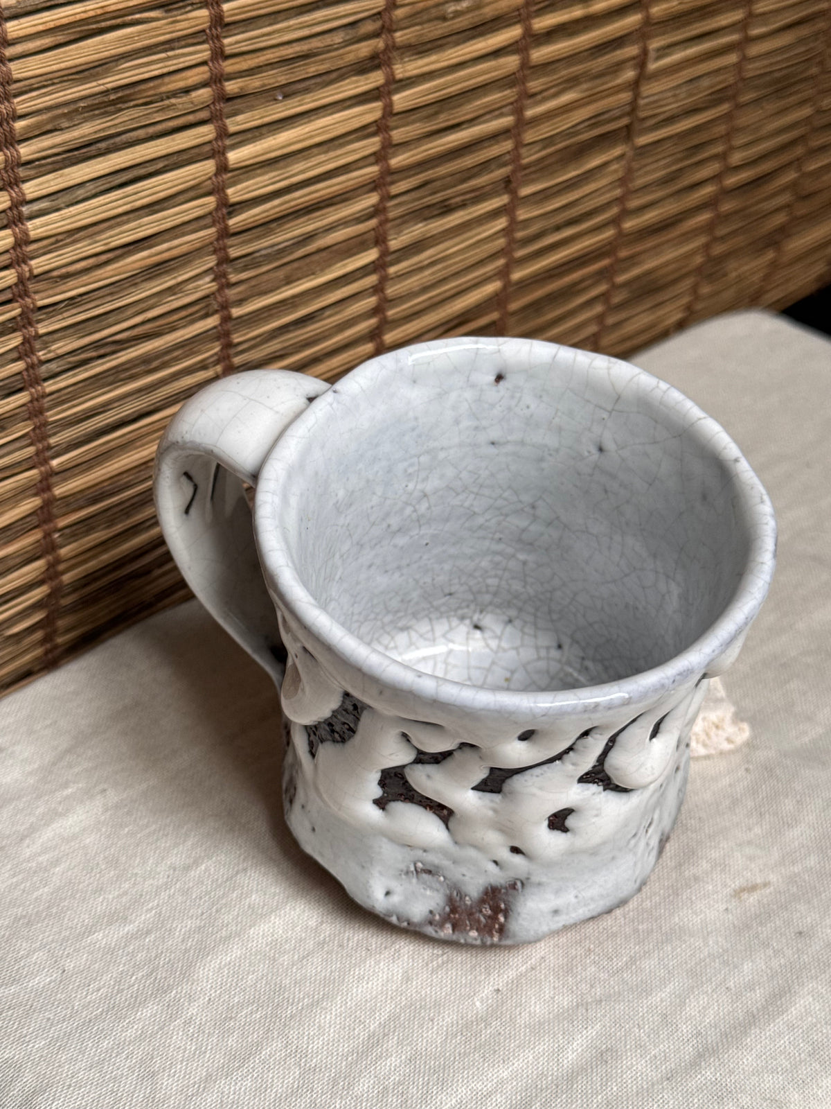 Oni-Hagi Ware Mug – Thick Shiro Hagi Glaze