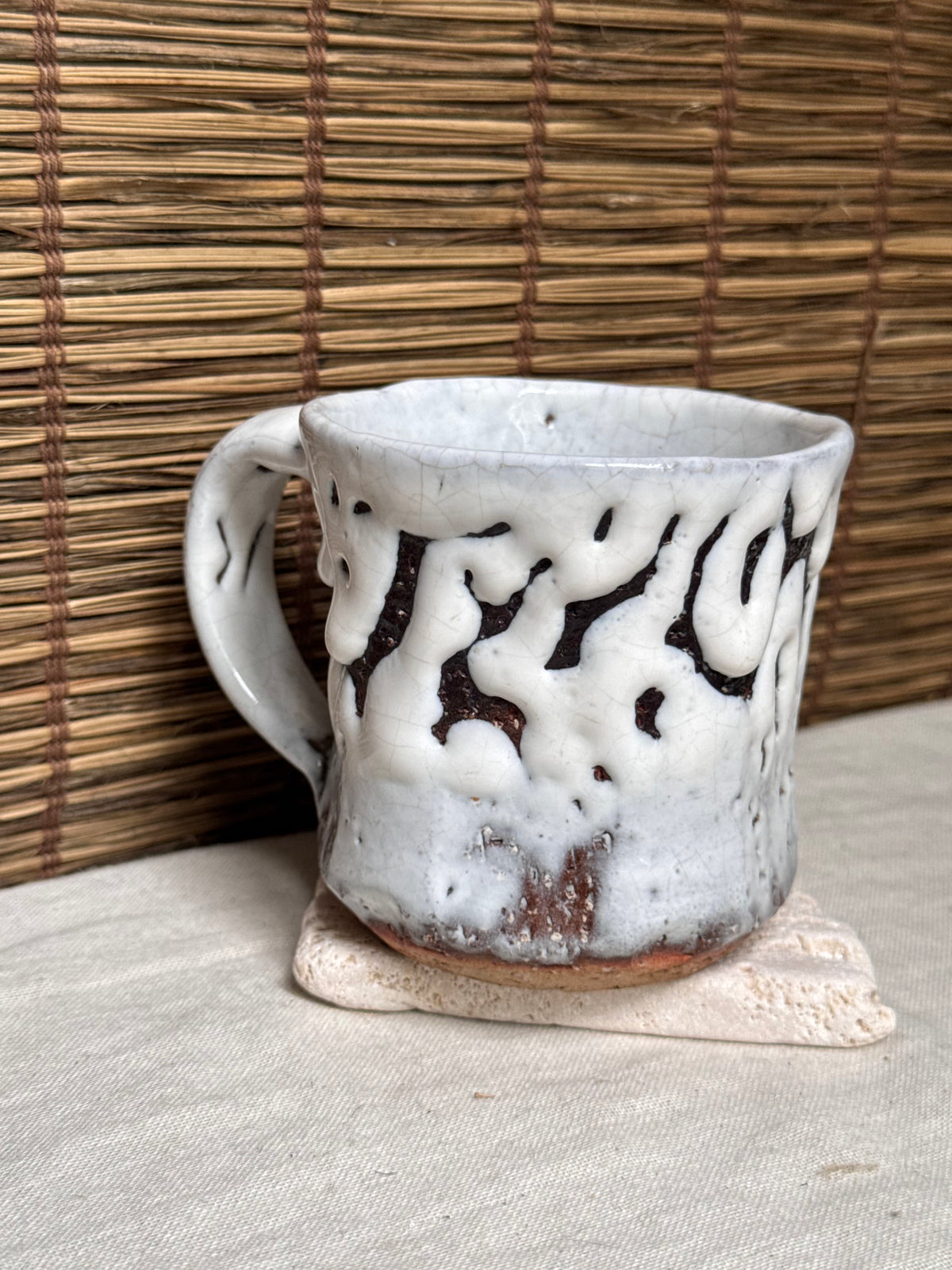 Oni-Hagi Ware Mug – Thick Shiro Hagi Glaze