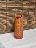 Japanese Gourd-Shaped Vase Wood-Textured Rust Glaze