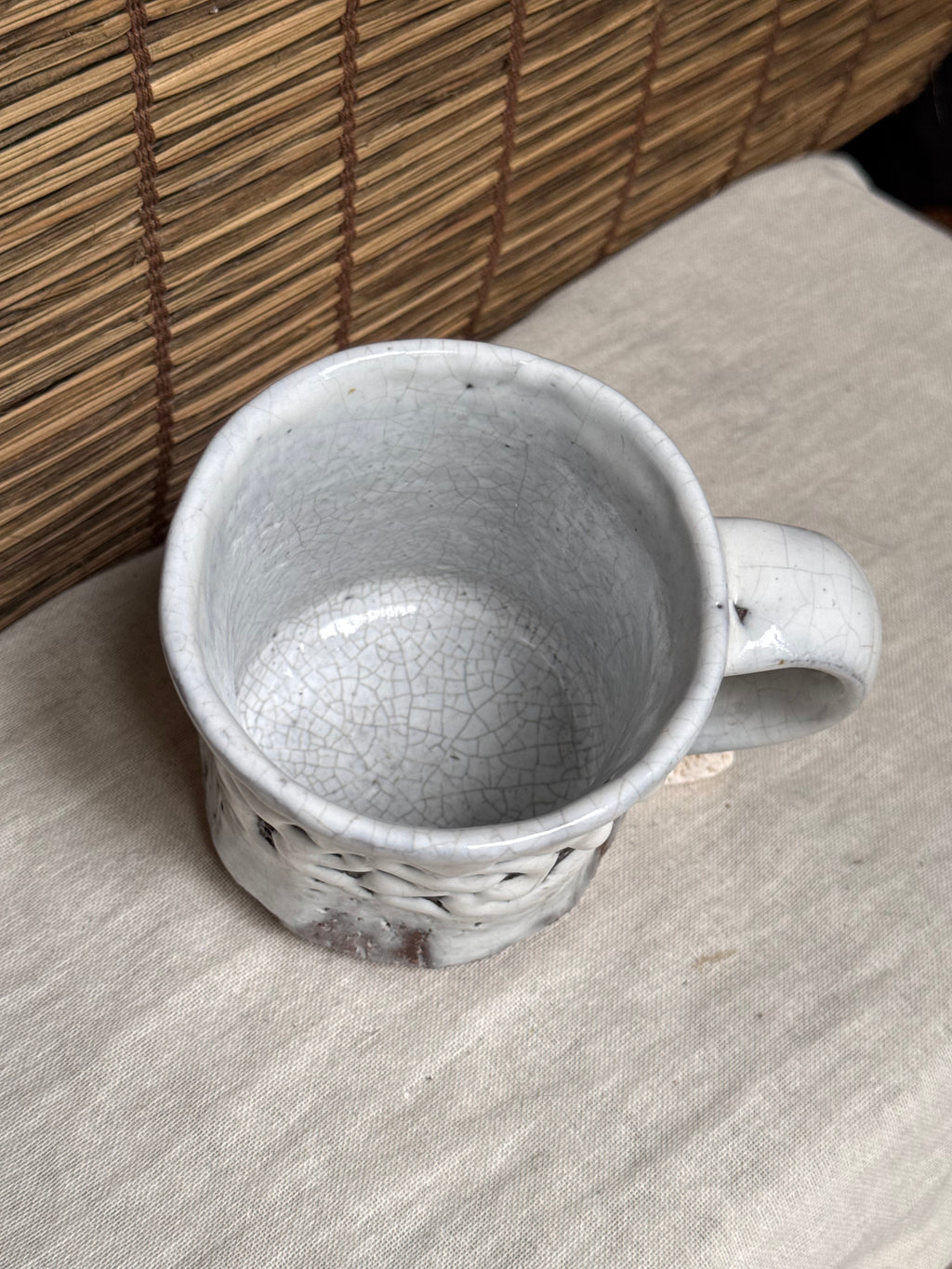 Oni-Hagi Ware Mug – Thick Shiro Hagi Glaze