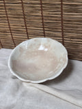 Ido-Style White Glaze Bowl — Lobed Rim, Dark Iron Footring, Crackle Glaze