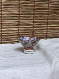 Antique Japanese Kutani Ware Footed Sake Cup — Kiku (Chrysanthemum) Thousand-Flower Design, Signed Base