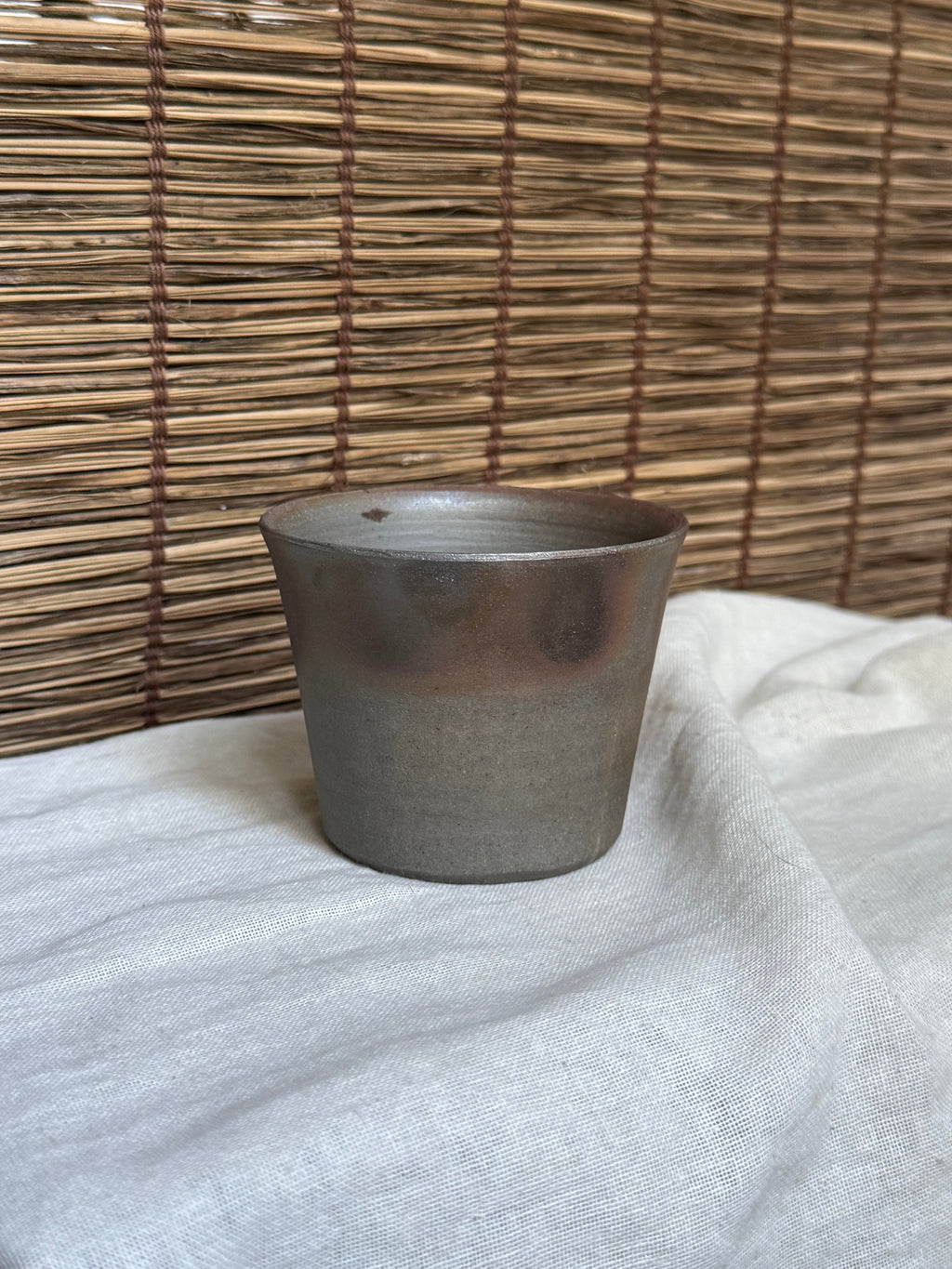 Bizen-yaki by Nobuhara Katsushi Cup — Wood-Fired, Charcoal & Ash Fire Effects, Artist-Stamped