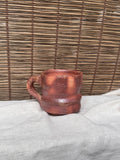 Bizen Ware Stoneware Mug — Unglazed Wood-Fired Body, Natural Ash Flashing