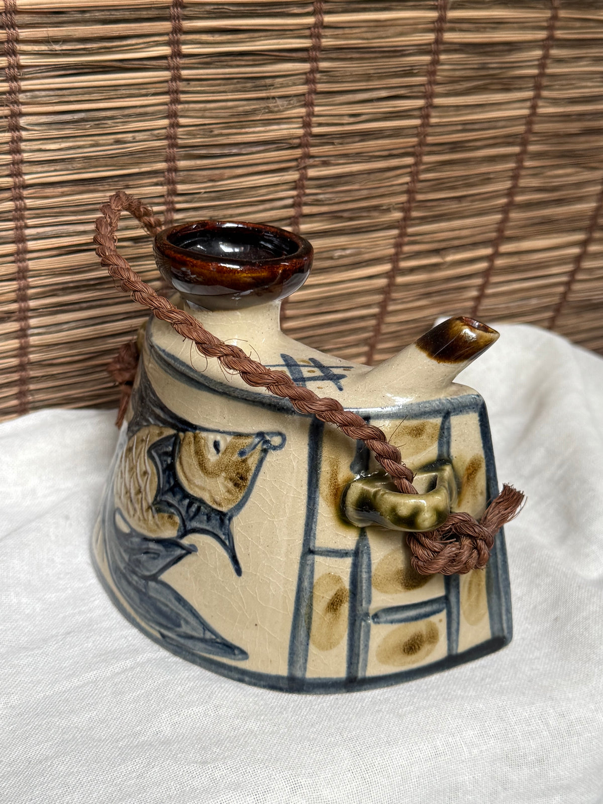 Tsuboya Ryukyu Ware Dachibin Sake Flask, Nakagusuku Kiln, Okinawa