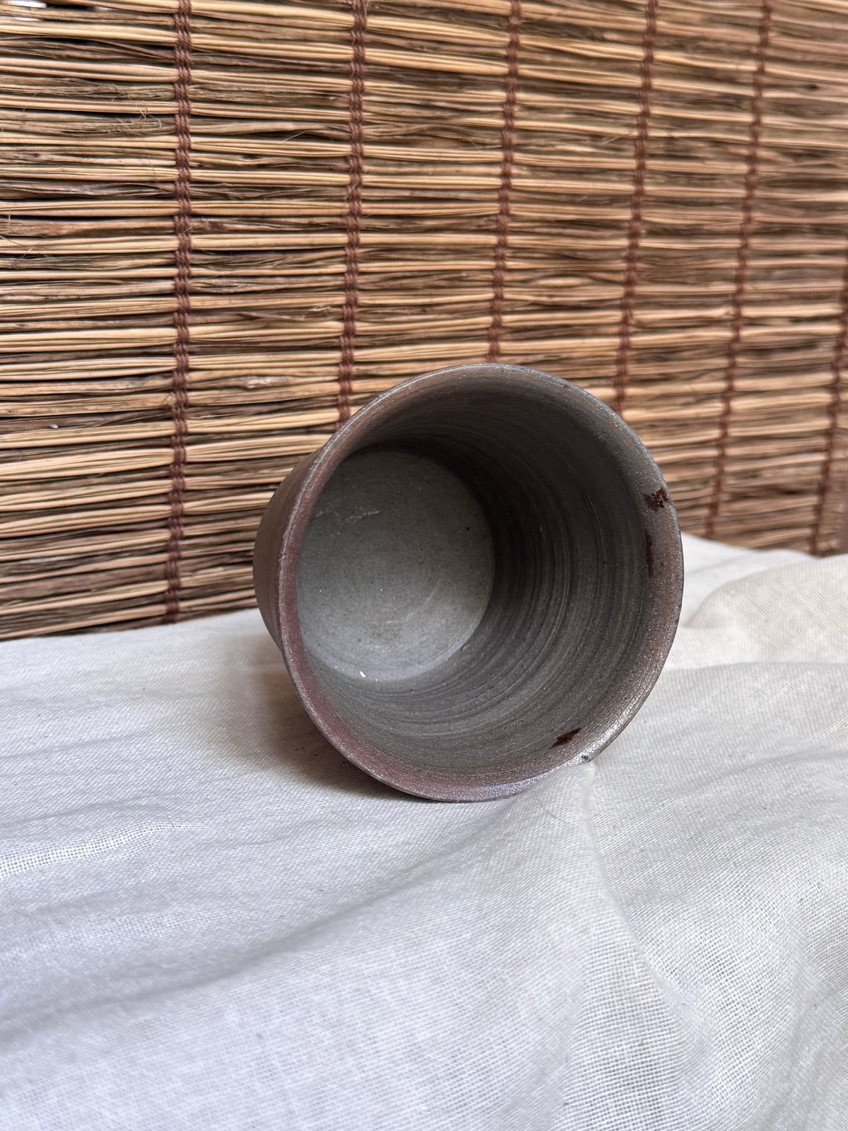 Bizen-yaki by Nobuhara Katsushi Cup — Wood-Fired, Charcoal & Ash Fire Effects, Artist-Stamped