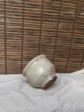 Chosen-Karatsu Style Yunomi Cup — Rolled Rim, Blushed Celadon Glaze