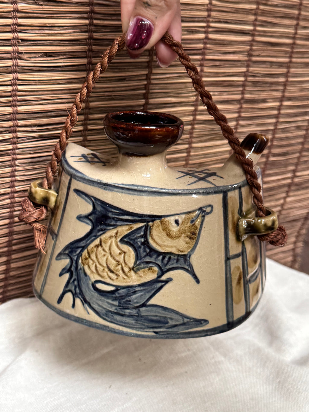 Tsuboya Ryukyu Ware Dachibin Sake Flask, Nakagusuku Kiln, Okinawa
