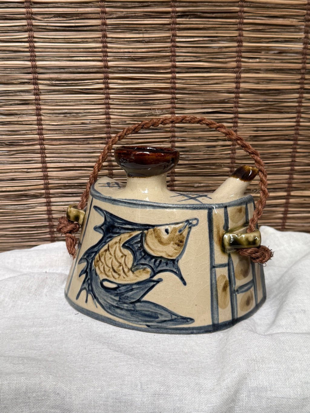 Tsuboya Ryukyu Ware Dachibin Sake Flask, Nakagusuku Kiln, Okinawa
