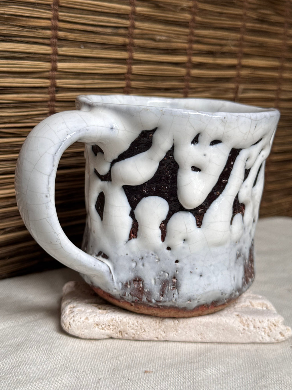 Oni-Hagi Ware Mug – Thick Shiro Hagi Glaze