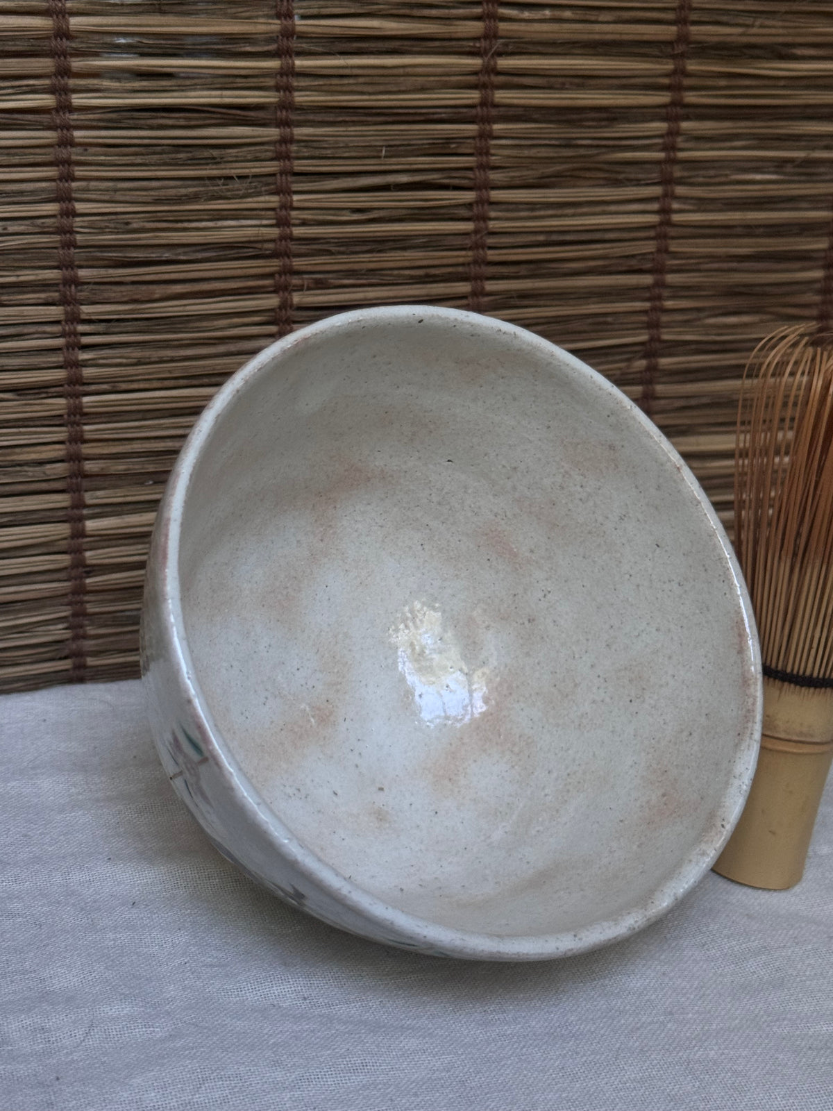 Seasonal Chawan Tea Bowl for Hinamatsuri — Emperor and Empress Dolls with Peach Blossoms, Enamel and Gold
