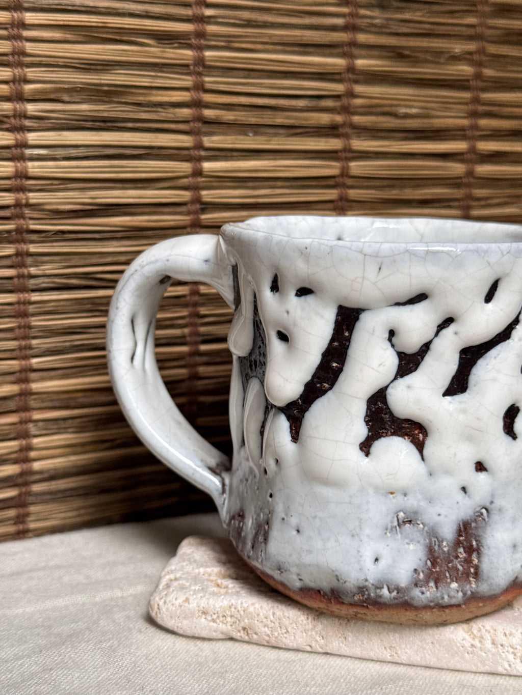 Oni-Hagi Ware Mug – Thick Shiro Hagi Glaze