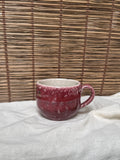 Copper-Red Glazed Studio Mug — Oxblood Drip Glaze, Crackle Interior