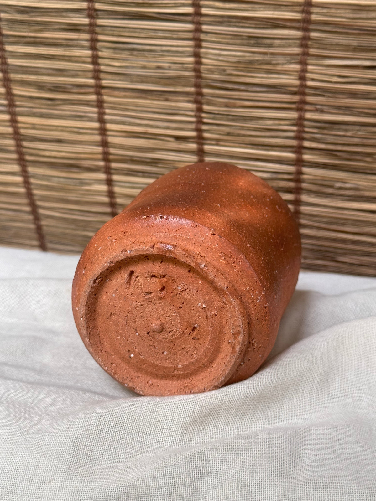 Bizen Ware Yunomi Cups — Unglazed Wood-Fired Stoneware, Faceted and Cylindrical Forms