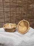 Hand-Built Leaf Bowls - Stamped Artisan Mark, Speckled Glaze, Set of 2