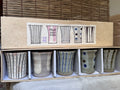 Multi Cups by K. Chikazawa — Boxed Set of 5 Hand-Thrown Yunomi, Mismatched Glaze Designs