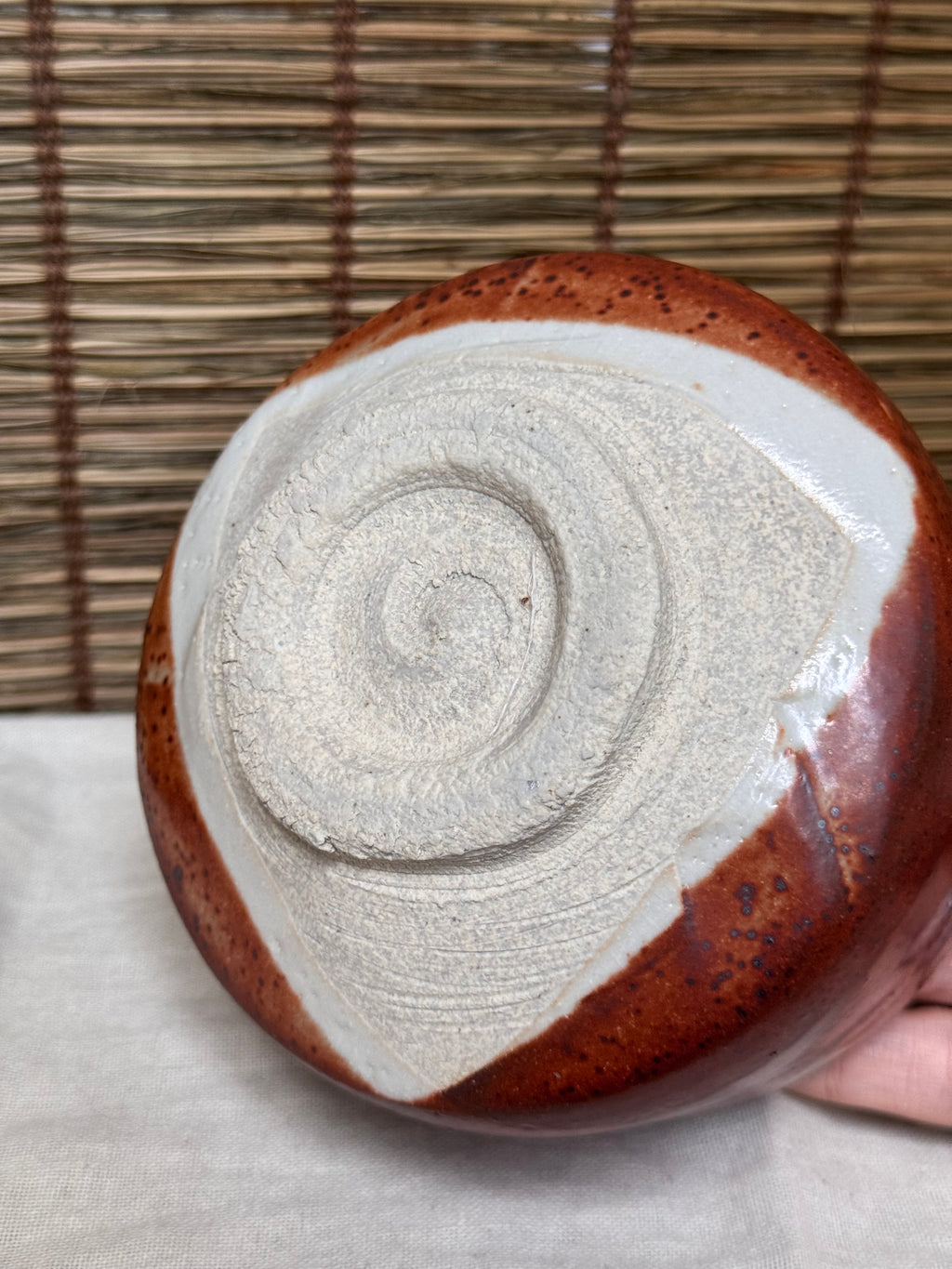 Aka-Shino Chawan — Red Shino Glaze, Mino Ware, Wooden Box