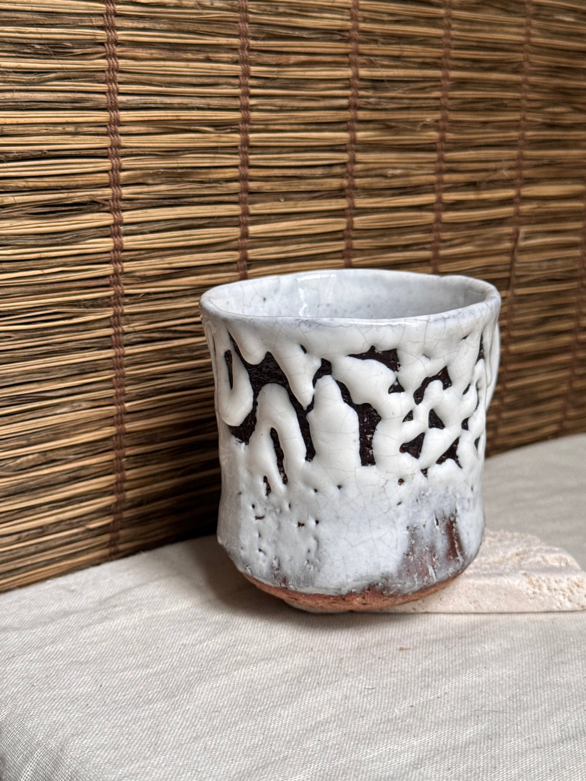 Oni-Hagi Ware Mug – Thick Shiro Hagi Glaze