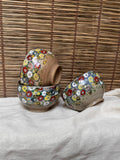 Ryuzan Kiln, "Manjugiku" Pattern Bowls, Set of Three — Hand-Painted Coin-Flower Motif