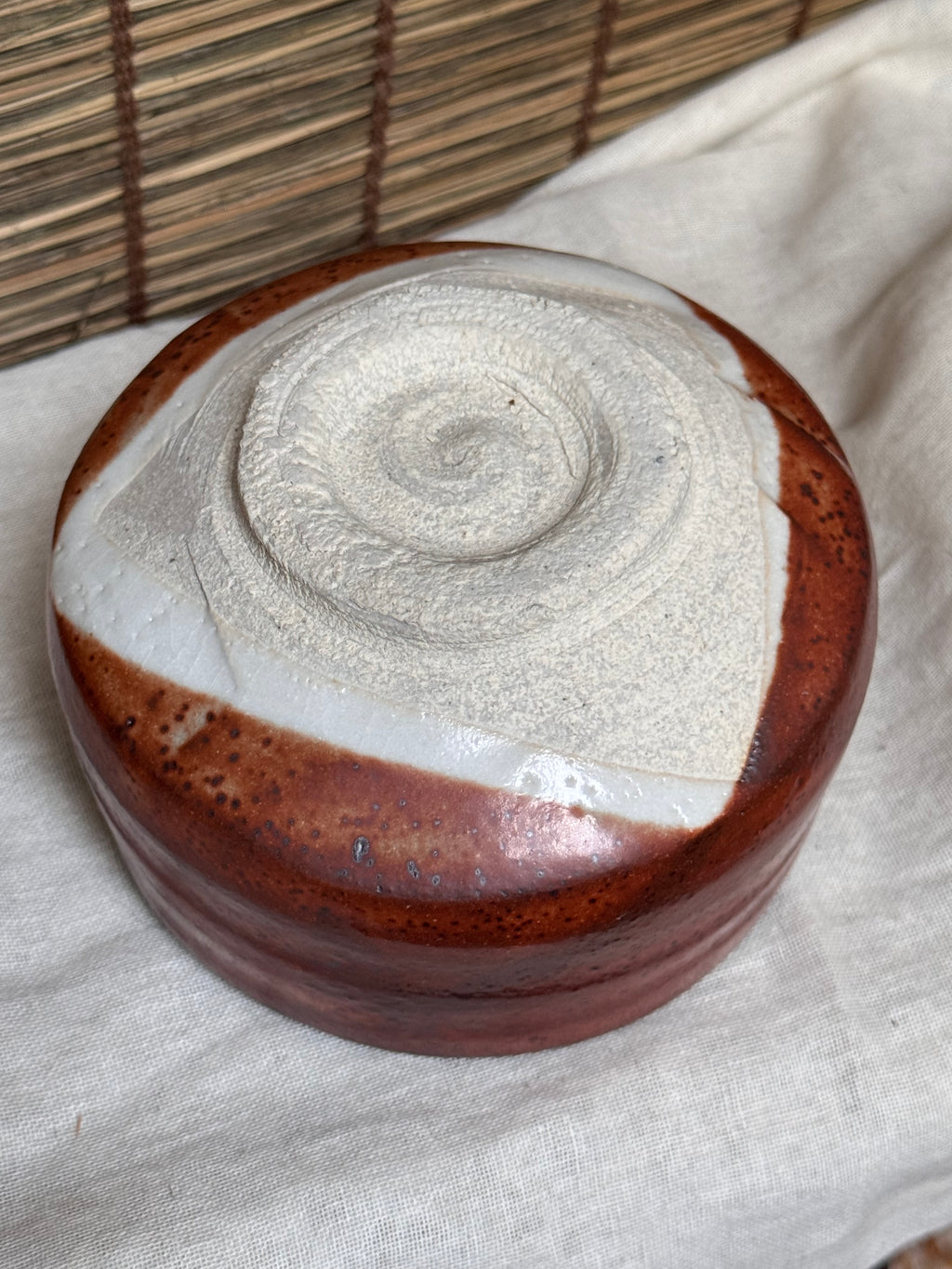 Aka-Shino Chawan — Red Shino Glaze, Mino Ware, Wooden Box