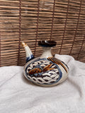 Tsuboya-yaki Hand-Painted Fish Motif Sake Flask