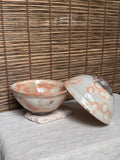 Hagi-yaki Rice Bowls, Pair — Kohiki-Style Rice Straw Ash Spots